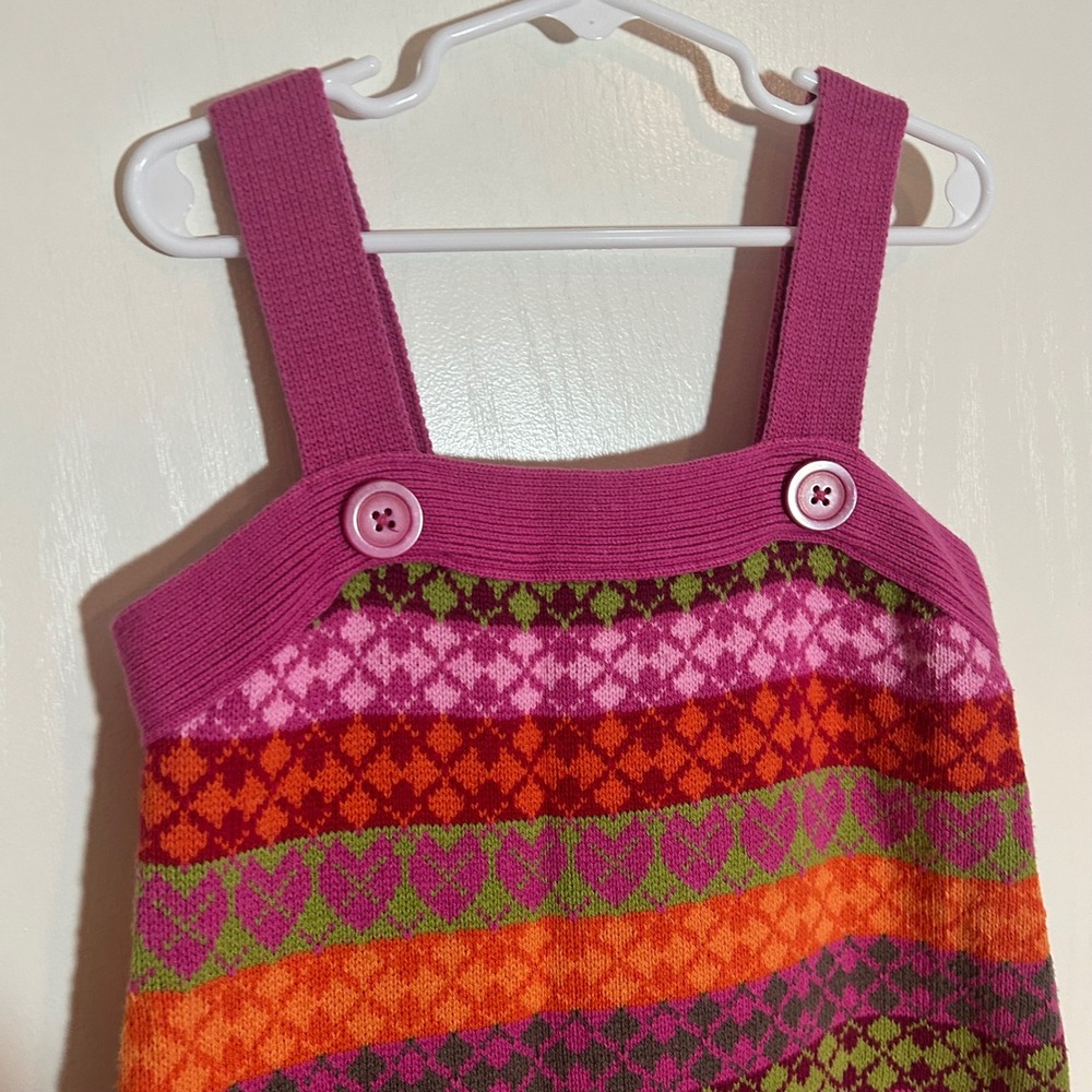 The‎ Children's Place Girls Jumper Dress Size 12 Knit Striped Colorful Pockets - Picture 3 of 4
